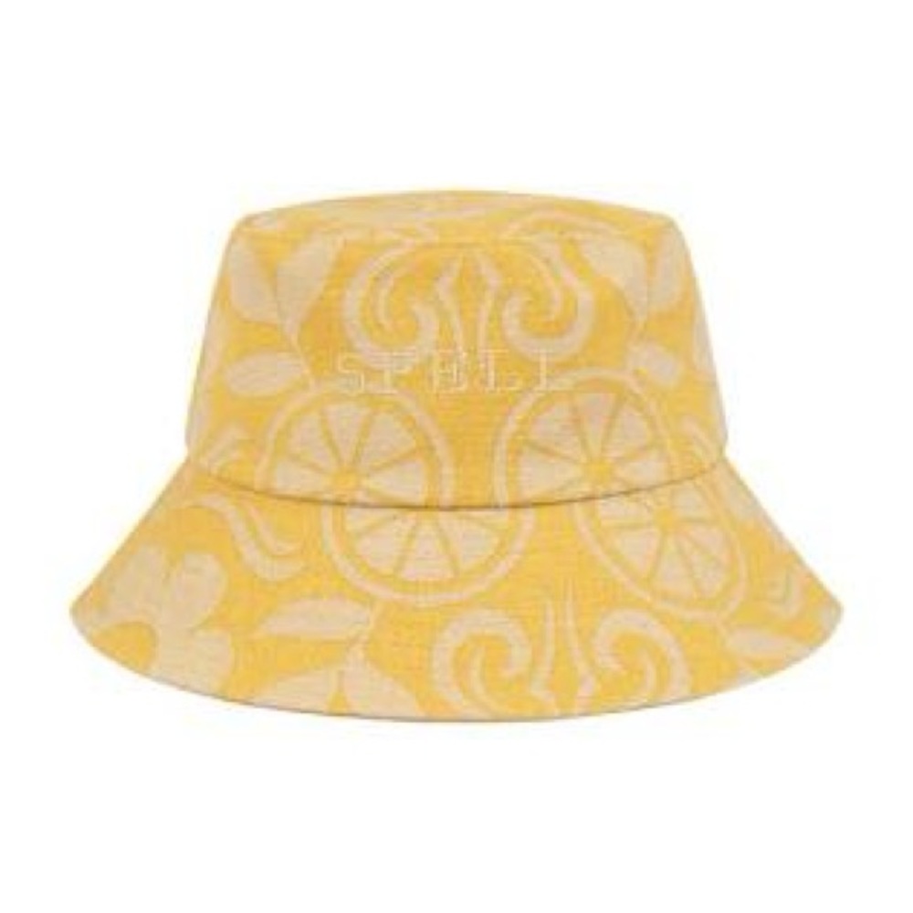 NWT Spell Pomelia Bucket Hat S/M ๐ Mustard Color Lemon Print - Picture 12 of 13